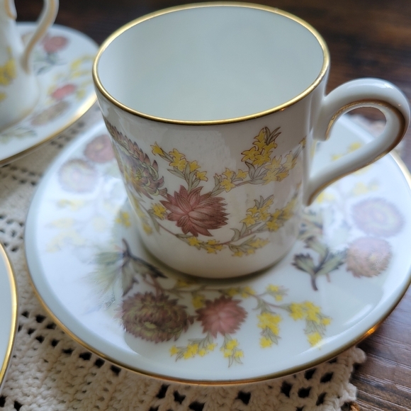 Wedgwood Litchfield Demitasse Espresso Cups Saucers SET Of 4 - Picture 5 of 10